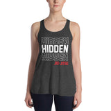 Women's Flowy Racerback Tank White Logo