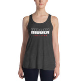 Women's Flowy Racerback Tank White Logo