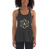 Women's Flowy Racerback Tank White Logo