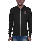 Unisex Zip Hoodie White Logo