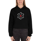 Women's Crop Hoodie White Logo
