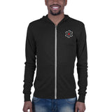 Unisex Zip Hoodie White Logo