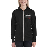 Unisex Zip Hoodie White Logo