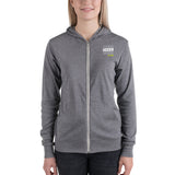 Unisex Zip Hoodie White Logo