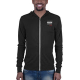 Unisex Zip Hoodie White Logo