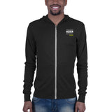 Unisex Zip Hoodie White Logo